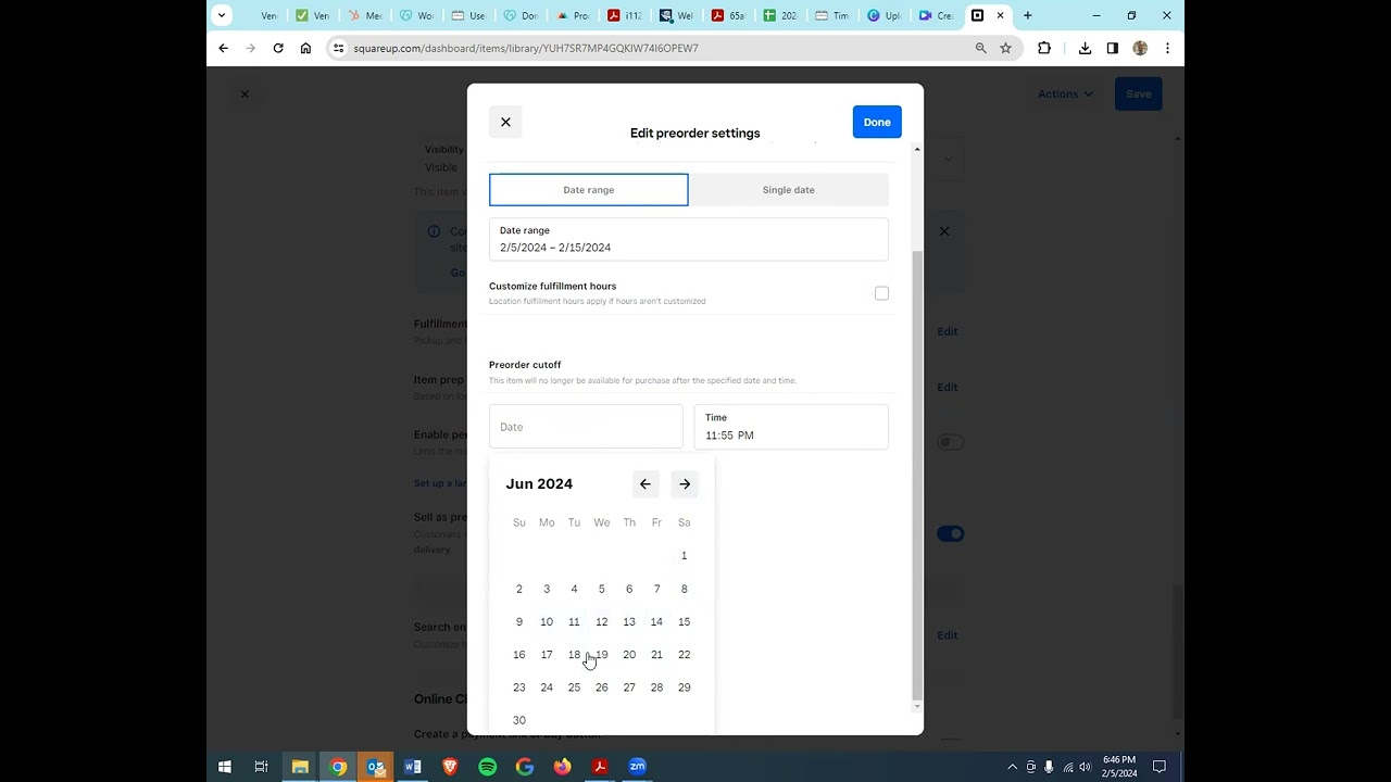 Square Pre-orders (upgraded account required)