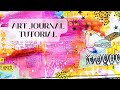 Easy Mixed Media Art Journal Tutorial for Beginners & a Fun Way to colour in Stamps