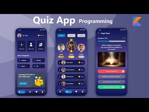 Quiz App Android Studio Kotlin Project tutorial - Quiz App Kotlin Programming