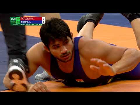 Round 1 FS - 86 kg: D. TAYLOR III (USA) v. P. KUMAR (IND)