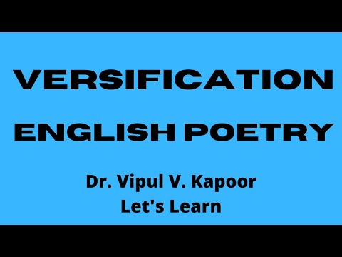 Versification in English Poetry / W. H. Hudson