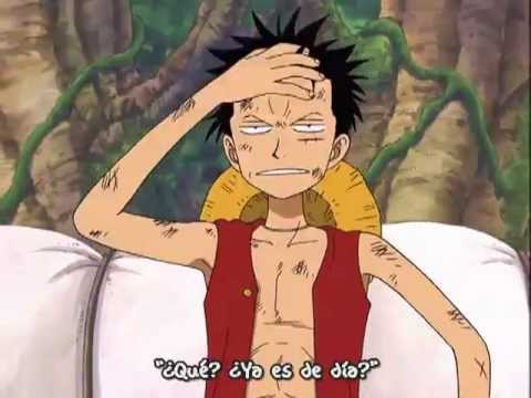 Luffy imitando a chopper, zoro, sanji y usopp