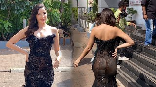 Nora Fatehi Wore Completely Transparent Black Dres