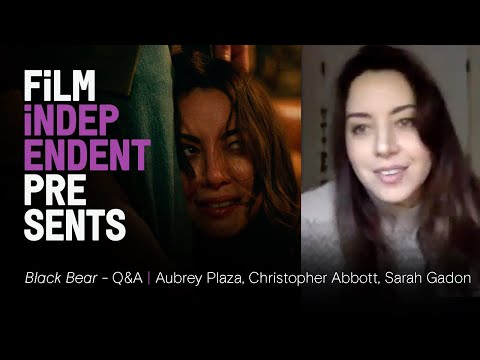 Thumbnail of the video: BLACK BEAR - Q&A | Aubrey Plaza, Christopher Abbott, Sarah Gadon | Film Independent Presents