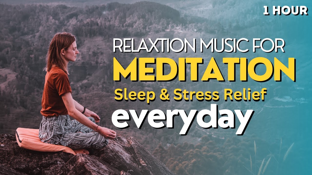 Relaxing Sleep Music for Meditation, Stress Relief & Relaxation 4K Sunset and Mountains