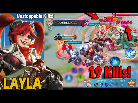 19 Kills Layla Build Super items | Layla New Best Build Enemies almost Surrender MLBB