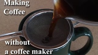 ☕️ Making Coffee Without A Coffeemaker Stovetop | GemFOX Food | Campfire | Primitive Coffee