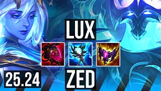 LUX vs ZED (MID) | Summon Aery, 45K damage | EUW Master | 25.24