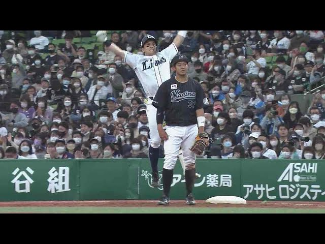 【3回裏】獅子男の勢い!! ライオンズ・山田遥楓のタイムリーヒット!! 2022年5月3日 埼玉西武ライオンズ 対 千葉ロッテマリーンズ