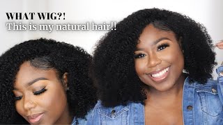 🔥😱FAUX Natural Hair in ONE MINUTE with HerGivenHair Half Wig! NO more Gel and Spray