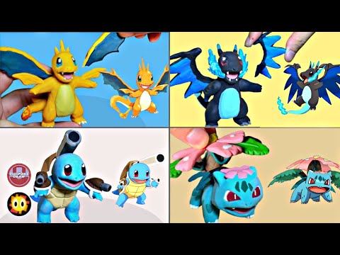 GEN 1 mega initials pokemon fusion Figures Making - Charmander Bulbasaur Squirtle @Digipoke Draw
