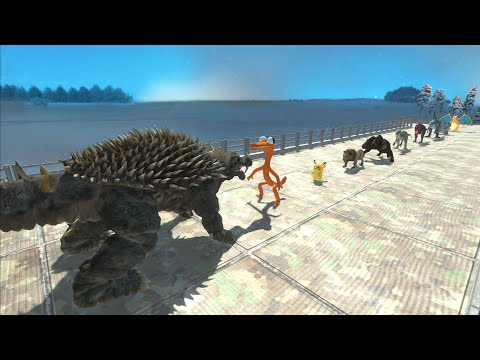 ANGUIRUS VS GHIDORAH LAVA DEATH FALL - Animal Revolt Battle Simulator