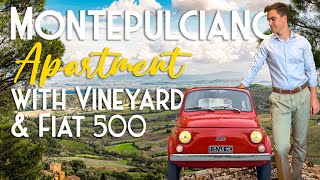 TURNKEY LUXURY APARTMENT WITH TERRACE, VINEYARDS, GARAGE AND FIAT 500 FOR SALE IN MONTEPULCIANO