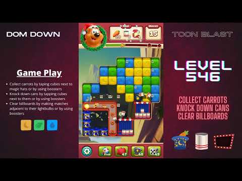 Toon Blast 🟥🟨🟦 / Level 546 / Dom Down