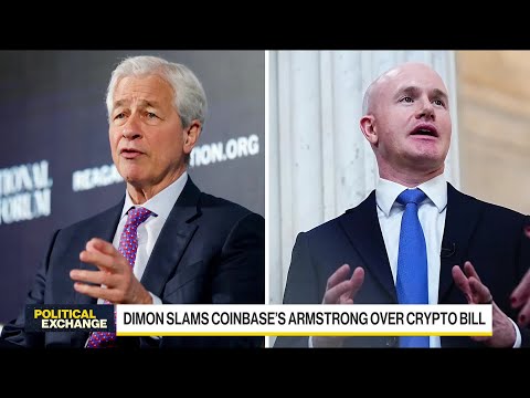 Jamie Dimon and Coinbase’s Armstrong Don't See Eye-to-Eye on Crypto Bill