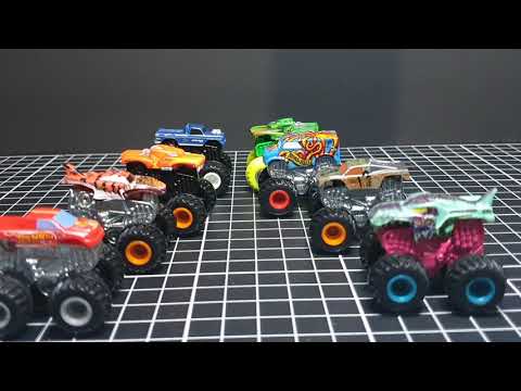UNBOXING Y CODIGOS  MINI MONSTER TRUCKS WAVE 2 - HOTWHEELS