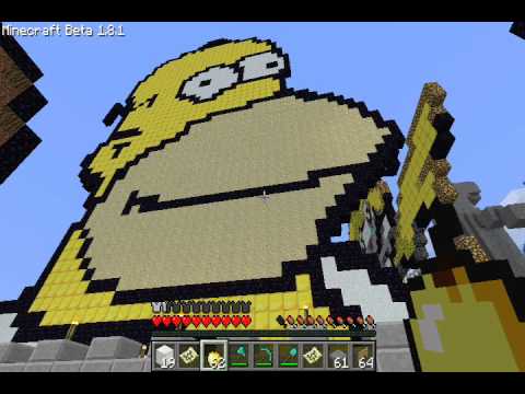 pixel art -1- homer simpson chrly brown bear chin chan