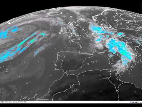 Europe percipation/clouds timelapse 21-07-2014