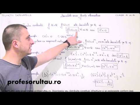 12   cls11   Functii derivabile   derivatele unor functii elementare - profesorultau.ro