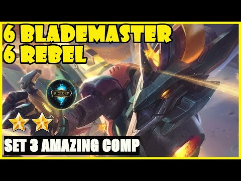 6 Rebel  6 Blademasters! Easy Win! ⭐️⭐️ Sol OP! - SET 3 Teamfight Tactics | STRONGEST COMP 10.6  PBE