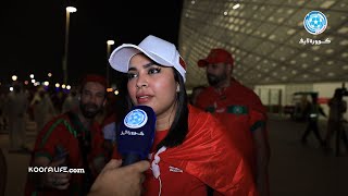 الجماهير المغربية في تصريحات قوية بعد فوز المنتخب المغربي و بدأ الاحتفالات في قطر