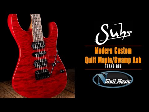 Suhr Modern Custom Quilt Maple/Swamp Ash - Trans Red
