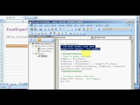 ExcelExperts.com - VBA Tips - Pause Code