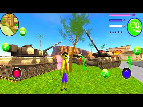 Spider Stickman Rope Hero Green Monster City Crime Simulator Game 2022