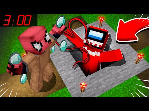 FAKİR GECE 3'TE AMONG US KUYUSUNA İNDİ! (AMONG US HAZİNESİ!) - Minecraft