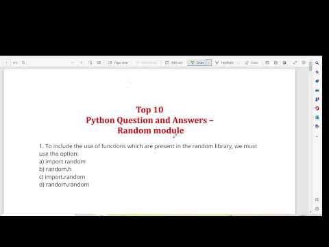 Top 10 Python Mcq On Random Module