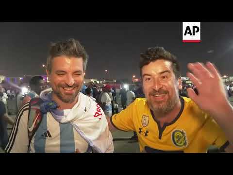 Argentinian fans celebrate first world cup knockout round win