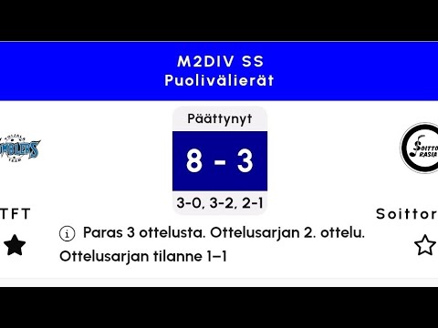 Maalikooste TFT-Soittorasia M2DIV SS puolivälierien toisesta ottelusta.
