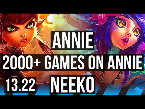 ANNIE vs NEEKO (MID) | 2000+ games, 1.0M mastery, 5/2/7 | KR Master | 13.22
