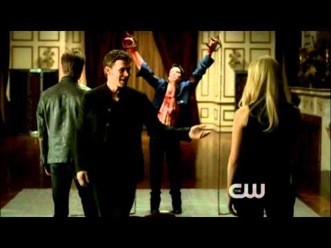 Stefan frees Damon. Stefan and Klaus. The Vampire Diaries. 3x18. The Murder of One