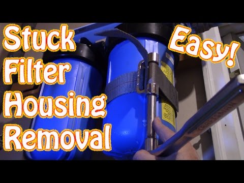 Remove Stuck Whole House Water Filter - 10x4.5 Big Blue Pentek Culligan | $27 Strap Wrench Works All