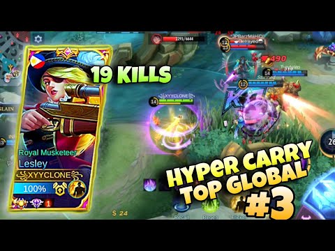 19 KILLS Hyper Carry | TOP GLOBAL LESLEY | Lesley build 2022 | Okito MLBB