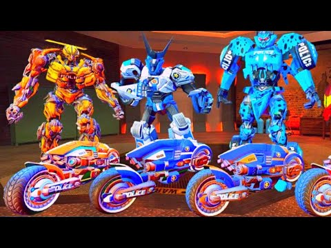 Grand Police Bike Robot Transforming Gangster Crime Arena Battle Android Gameplay By Games Zone