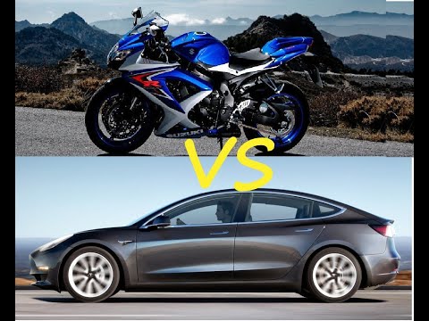 Tesla vs Suzuki GSX-R 750