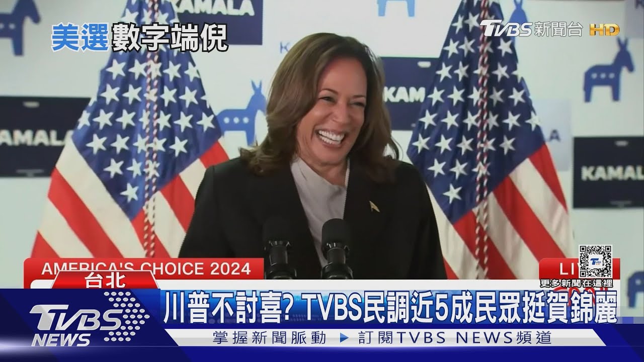 川普不討喜? TVBS民調近5成民眾挺賀錦麗