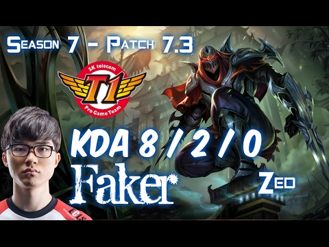 SKT T1 Faker ZED vs AHRI Mid - Patch 7.3 KR Ranked