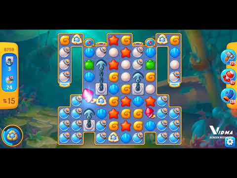 Fishdom. 8759 level no boosters and diamonds. 24 moves (❌ no lightning)
