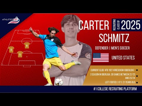 Men's Soccer | Left footed CB, CDM | Carter Schmitz, USA | Recruit 2025