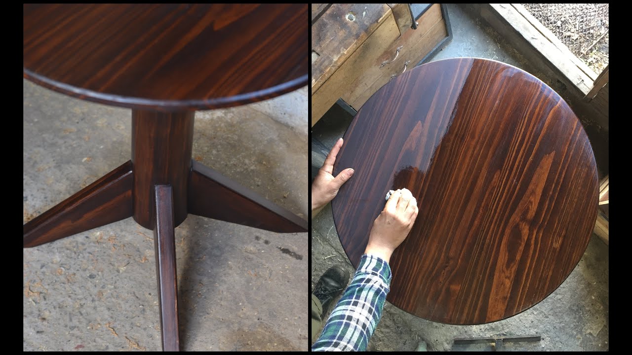 MESA REDONDA con base tipo PEDESTAL- FABRICACION ARTESANAL