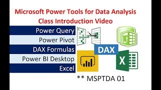 Microsoft Power Tools for Data Analysis: Dashboards & Reports. Class Introduction Video. MSPTDA #01.