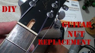 Video thumbnail for DIY How to Replace a Guitar Nut - How to Install a Graphtech Tusq XL Nut On an Epiphone Les Paul by Mark Jenkins