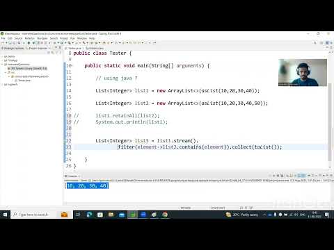 Java Program To Find Common Elements From The Two Given Lists Using Java 8 Stream Api Java8 Code