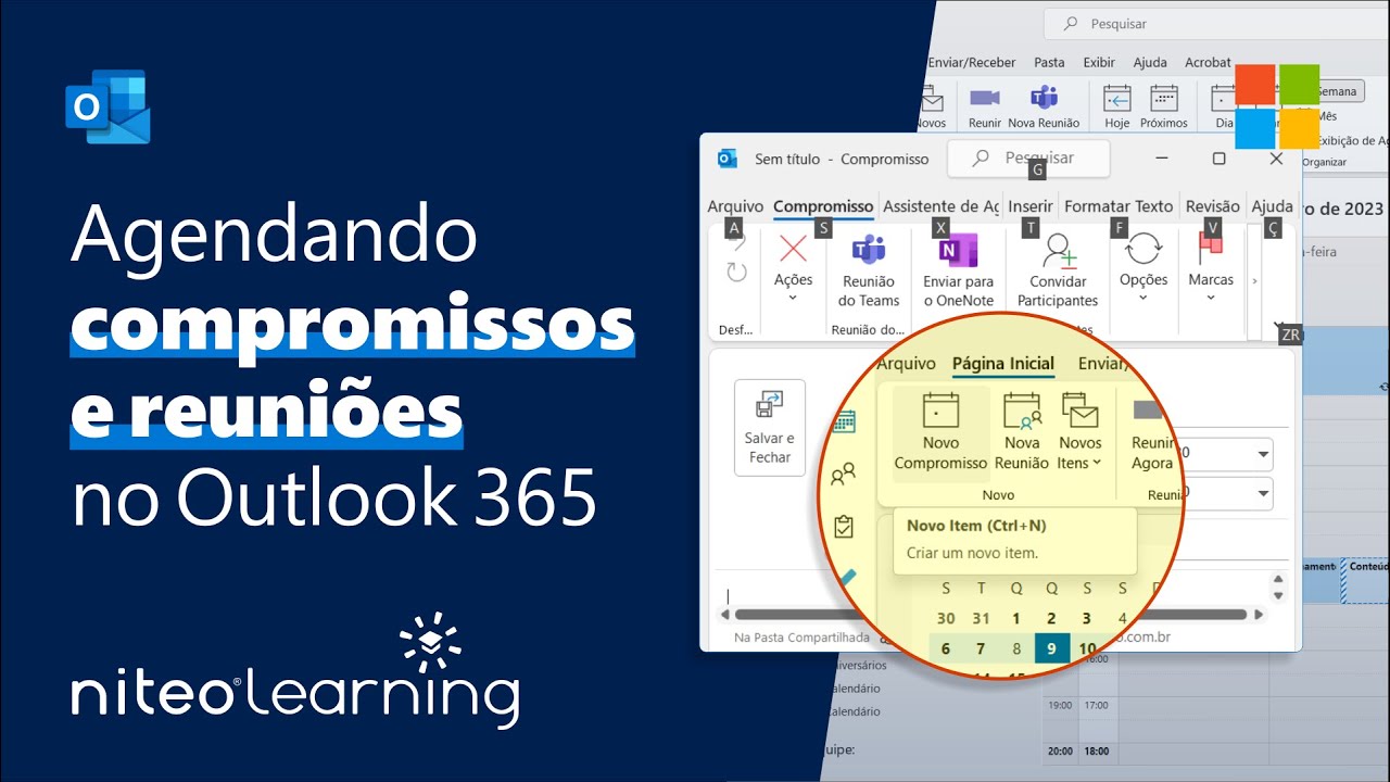 Como AGENDAR COMPROMISSOS e REUNIÕES no OUTLOOK 365