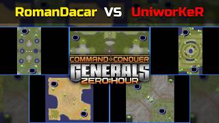 Шоу-матч на нових МАПАХ ГРИ RomanDacar vs UniworKeR ► C&C Generals Zero Hour