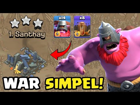 STRATEGI WAR SIMPEL TH 17 MAX MENGGUNAKAN THROWER | CLASH OF CLANS