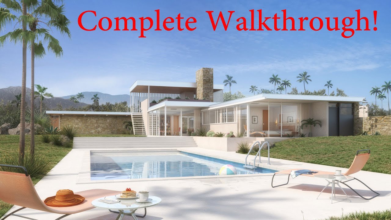 Kaufmann Desert House by Richard Neutra, Complete overview and walkthrough